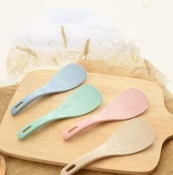 4 PCS Creative Kitchen Rice Scoop With Wheat Straw Rice Spoon Tableware Electric Rice Cooker Rice Shovel Electric Rice Cooker Rice Shovel