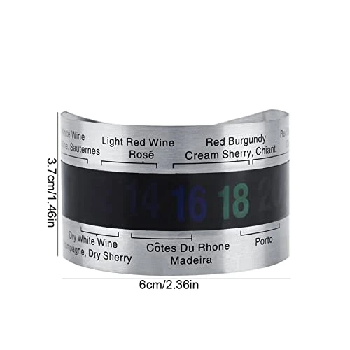 Wine Temperature Bracelet, Stainless Steel Wine LCD Thermometer Bottle Beer Red Wines Bracelet Temperature Sensor 4 Wine Temperature Bracelet, Stainless Steel Wine LCD Thermometer Bottle Beer Red Wines Bracelet Temperature Sensor - Image 2
