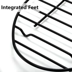 4 Pack Oval Roasting Rack Cooling Rack With Integrated Feet, 12 X 8.5 Inch Black Non-stick Coating Iron Baking Rack For Cooking, Roasting, Drying, Grilling, PTFE Free -Wilton Shop 41qXlo4KQ5L