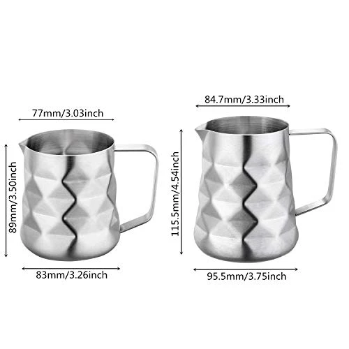 Stainless Steel Prismatic Designed Espresso Steaming Milk Frothing Pitcher, 20oz/600ml Milk Coffee Cappuccino Latte Art Frothing Pitcher Barista Milk Jug Cup Coffer Maker Accessories 4 Stainless Steel Prismatic Designed Espresso Steaming Milk Frothing Pitcher, 20oz/600ml Milk Coffee Cappuccino Latte Art Frothing Pitcher Barista Milk Jug Cup Coffer Maker Accessories - Image 2