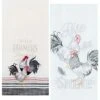 Signs Farmers Market Roosters Kitchen Towels Dishtowels, Set Of 2 Tea Towel & Flour Sack Rooster Towels For Farmhouse Kitchen Decor Towels