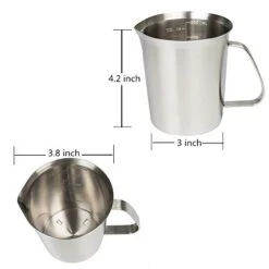 Measuring Cup, Stainless Steel Measuring Cup (16 Ounce/ 0.5 Liter- 2 Cup), Milk Frothing Pitcher, Steaming Pitcher, Milk Frothing Cup Jug With Marking With Handle For Espresso Machines, Latte Art -Wilton Shop 41r1o9uyCTL