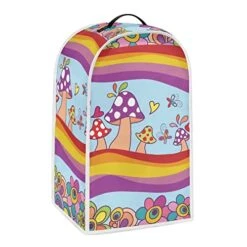 Annejudy Colorful Hippie Mushroom Blender Cover Dust Cover,Stand Mixer Or Coffee Maker Appliance Cover Dust Proof Mixer Accessories Food Processor Juice Cover Washable