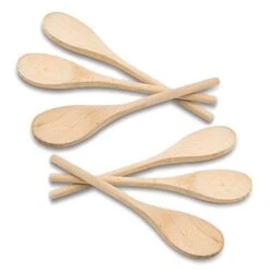 Kids' Natural Solid Wood Mini Spoons For Cooking And Play, 6-pc Pack