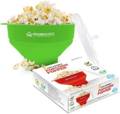 Collapsible Silicone Microwave Hot Air Popcorn Popper Bowl With Lid And Handles - Red -Wilton Shop 41rJzzkjw2L. AC