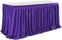 Leegleri White Polyester Pleated Table Skirt For Rectangle Table 6 Ft,Ruffle Tutu Table Cloth For Wedding,Baby Shower,Birthday Party,Banquet -Wilton Shop 41rKzu6KdSS. AC