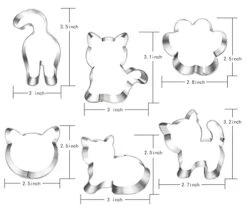 Kitty Cat Cookie Cutter Set-6 Piece-Kitty Cat Face, Kitty Butt, Kitty Cat Paw And 3 Cute Shapes Kitty Cat Body Cookie Cutters Molds For Kitty Cat Themed Party (cat) -Wilton Shop 41rTHKgXNeS