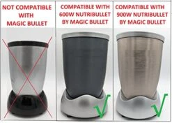 Premium Replacement Parts, Compatible With Nutribullet 600W, 900W, NB-101B, NB-101S, NB-201, NBR-0601, NBR-1201, NB9-1301, 900 Pro Series Blenders (2 Short Small Cups 2 Flip Top To Go Lids)