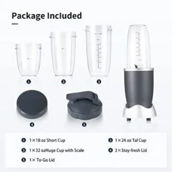Replacement Cups Kit 18oz Short Cup 24oz Tall Cup 32oz Colossal Cup With Flip-Top To-Go Lid And Stay-Fresh Resealable Lid Compatible With NutriBullet 600w And Pro 900w Blenders -Wilton Shop 41rnODWDxpL