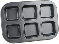 Brownie Pan, 1 Pack 6 Cavity Gold Nonstick Square Mini Brownie Muffin Cake Pan Cheesecake Cupcake Bakeware Carbon Steel Brownie Baking Tray 2x3 Individual Cutter Bakeware For Oven Baking -Wilton Shop 41rte46euoL. AC