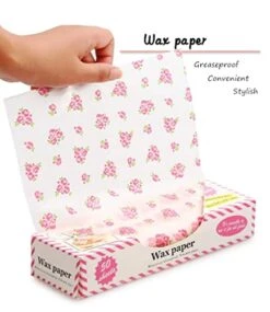 100 Sheets Valentine's Day Wax Paper Food Picnic Paper, Grease Proof Paper Waterproof Dry Hamburger Paper Liners Wrapping Tissue For Plastic Food Basket (Pink Rose Pattern) -Wilton Shop 41ru86g5RpL