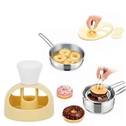 Donut Cutter, Plastic Donut Maker Doughnut Cutter DIY Baking Mold For Desserts Doughnut Cookies Cake 3.2in