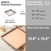 11-Inch Baking Sheet Pan, Non-Stick Square Jelly Roll Bakeware For Oven Roasting Meat Bread Battenberg Pizzas Pastries 11.2" X 11.2" X 1.4" (Champagne Gold)