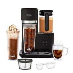 Mr. Coffee® Single-Serve 3-in-1 Iced And Hot Coffee And Tea Maker And Blender With Reusable Filter, Scoop, Recipe Book, 2 Tumblers, Lids And Straws