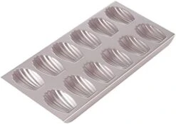 Madeleine Mold Cake Pan, 12-Cavity Non-Stick Spherical Shell Madeline Bakeware For Oven Baking (Champagne Gold) 25 Madeleine Mold Cake Pan, 12-Cavity Non-Stick Spherical Shell Madeline Bakeware For Oven Baking (Champagne Gold) -Wilton Shop 41sFU4Ila6L. AC