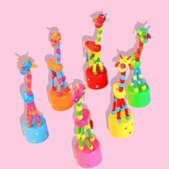 CANAFA Kids Intelligence Toy Dancing Stand Rocking Wooden Toy Thick It -Wilton Shop 41sLenyECGL