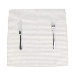 Plain White Striped Cotton Blended Dinner Cloth Napkins - Set Of 12 (17 X 17 Inches) - For Events & Home Use (Grey) -Wilton Shop 41sN0R4PaJL