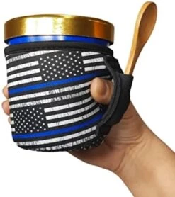 Ice Cream Cooler Sleeve - Neoprene Ice Cream Pint Holder With Handle And Pocket - Tear Resistant Cooler & Container - Machine Washable & Leak Proof Cup Cover For Yogurt & Frozen Desserts -Wilton Shop 41sXjiHa8NL. AC