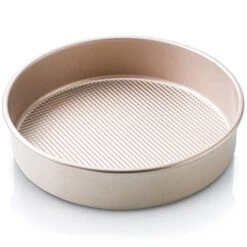 Textured Nonstick Steel 8 Inch Round Cake Pan Durable, Oven-Safe, Warp-Resistant, Easy Clean For Cooking And Baking