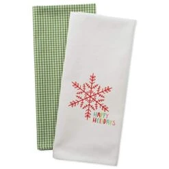 Christmas Tea Towels Decorative Kitchen Dish Towel Set, 18x28, Happy Holidays, 2 Piece -Wilton Shop 41scVS5odHL