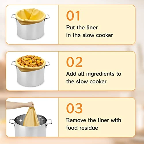 2 Pack Slow Cooker Liners - Reusable Crock Pot Liner Leakproof & Easy Clean Silicone Divider Fit 6-8 Quarts Slow Cooker Oval Or Round Pot 8 2 Pack Slow Cooker Liners - Reusable Crock Pot Liner Leakproof & Easy Clean Silicone Divider Fit 6-8 Quarts Slow Cooker Oval Or Round Pot - Image 6