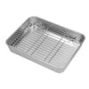 Zerodis Roasting Pan, Stainless Steel Rectangular Baking Pan And Rack For Cooking Baking(23.5 * 17.5 * 5CM) -Wilton Shop 41st4LRVC3L
