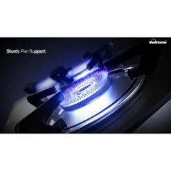 Unflame Crown Glass Top 2 Burner Gas Stove Manual Ignition, Black (Gas Stove + Hose Pipe) -Wilton Shop 41sziPvgbcL