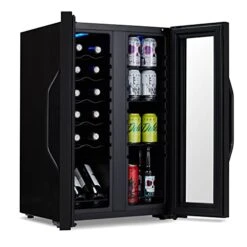 12 Bottle/ 39 Can Wine Cooler Refrigerator | Shadow Series | Dual Temperature Zones, Freestanding Mirrored Wine And Beverage Fridge With Double-Layer Tempered Glass Door & Compressor Cooling -Wilton Shop 41t15hDvJ2L