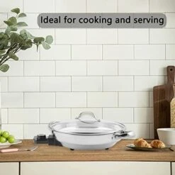 11.8" Large Capacity Electric Skillet - For Fry Bake Steam Simmer (Silver) 10 11.8" Large Capacity Electric Skillet - For Fry Bake Steam Simmer (Silver) -Wilton Shop 41t1uqkCYSL