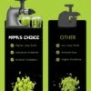 Juicer Machines MAMA'S CHOICE, Slow Masticating Juicer For Vegetable And Fruit, Cold Press Juicer Extractor Easy To Clean With Total Pulp Control, Quiet Motor, Reverse Function -Wilton Shop 41tFskE1i9L