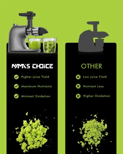 Juicer Machines MAMA'S CHOICE, Slow Masticating Juicer For Vegetable And Fruit, Cold Press Juicer Extractor Easy To Clean With Total Pulp Control, Quiet Motor, Reverse Function 3 Juicer Machines MAMA'S CHOICE, Slow Masticating Juicer For Vegetable And Fruit, Cold Press Juicer Extractor Easy To Clean With Total Pulp Control, Quiet Motor, Reverse Function