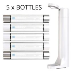 Limited Edition Fizzpod Sparkling Soda Maker With 5 One Liter Bottles Included. Carbonates Any Beverage (DPFZPOD1K2C_WS)