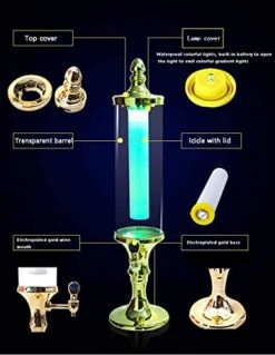 Beer Dispenser 3L Ice Core Beer Beverage Dispenser Machine With LED Lights, Perfect For Parties And Gameday, Home Bar Accessories (Color : Gold) -Wilton Shop 41tGmSmFhzL