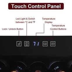 1.7cu.ft Wine Cooler/Cabinet Beverage Refrigerator Small Mini Wine Cellar Fridge Beer Soda Clear Front Glass Door Quiet Operation Compressor Adjust Temperature Freestanding Black -Wilton Shop 41tUWC22KCS
