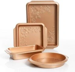 Gibson Country Kitchen 4 Pc Embossed Nonstick Bakeware Set, 4-Piece, Copper -Wilton Shop 41tZIMbmTSL. AC