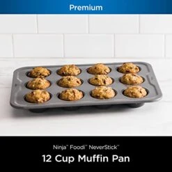 Ninja B30212 Foodi NeverStick Premium 12 Cup Muffin Pan, Nonstick, Oven Safe Up To 500⁰F, Dishwasher Safe, Grey -Wilton Shop 41thoZ8YKjL