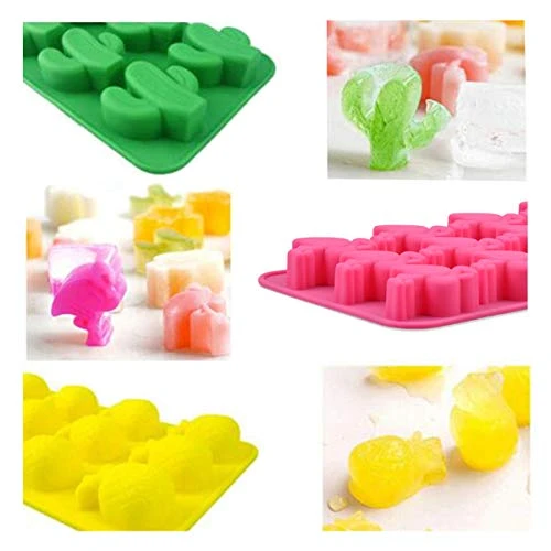 Candy Molds Ice Cube Trays Chocolate Molds, Silicone Molds Including Cactus, Flamingo, Coconut Tree & Pineapple For Making Ice, Jelly, Chocolate, Soap, Pack Of 4 With 2 Droppers. (Multicolor) 7 Candy Molds Ice Cube Trays Chocolate Molds, Silicone Molds Including Cactus, Flamingo, Coconut Tree & Pineapple For Making Ice, Jelly, Chocolate, Soap, Pack Of 4 With 2 Droppers. (Multicolor) - Image 5