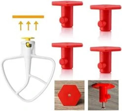 Stand Mixer Attachment Holder, Wooden Wall Mounted Holder With 4-Pack Plastic Hangers, Kitchen Accessories Storage Organizer Parts Compatible With Kitchenaid Mixer Attachments For Space-saving -Wilton Shop 41u5auECP9L. AC