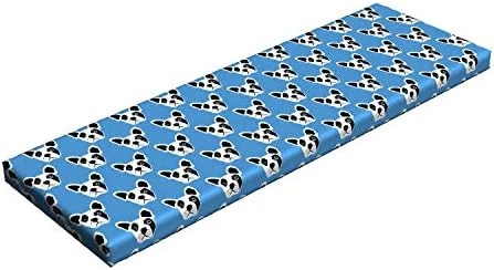 Nostalgic Bench Pad, Blue Monochromatic Vintage Pattern Repetition, Standard Size HR Foam Cushion With Decorative Fabric Cover, 45" X 15" X 2", Seafoam Green 7 Nostalgic Bench Pad, Blue Monochromatic Vintage Pattern Repetition, Standard Size HR Foam Cushion With Decorative Fabric Cover, 45" X 15" X 2", Seafoam Green - Image 5