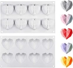 Heart Chocolate Mold, 7.8" Big Breakable Diamond Heart Silicone Cake Mould, Love Shape Maker Baking Tool For Chocolate Mousse Dessert Candy, Good Gifts For Birthday, Valentines Day, Oven Safe 25 Heart Chocolate Mold, 7.8" Big Breakable Diamond Heart Silicone Cake Mould, Love Shape Maker Baking Tool For Chocolate Mousse Dessert Candy, Good Gifts For Birthday, Valentines Day, Oven Safe -Wilton Shop 41uB5w4cgVL. AC