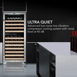 BWR-0922DZ 92 Built-in Or Freestanding Stainless Steel Dual Zone Compressor Large Capacity Wine Refrigerator Rack For Open Bottles And LED Display, Grey-92, Dark Grey -Wilton Shop 41uN7ZxUzEL