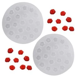 2 Pieces Mini Rose Fondant Mould, 3D Rose Shape Chocolate Molds, DIY Small Rose Silicone Molds, Valentine's Day Rose-shape Cake Decorating Tool For Home Decor Gifts Resin Clay Ornaments Making