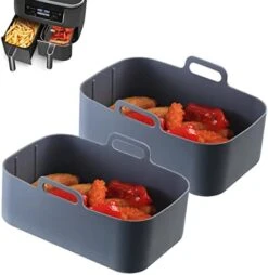 2 Pack Air Fryer Liners Silicone Pot For Ninja Dual DZ201/DZ401 Foodi Air Fryer Accessories Reusable Air Fryer Silicone Liners Rectangle Air Fryer Basket (Grey, 2) 24 2 Pack Air Fryer Liners Silicone Pot For Ninja Dual DZ201/DZ401 Foodi Air Fryer Accessories Reusable Air Fryer Silicone Liners Rectangle Air Fryer Basket (Grey, 2) -Wilton Shop 41uRoHGHccL. AC