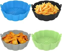 2 Pack Air Fryer Silicone Liners Reusable Round Insert, Food Grade Silicone Liners For Air Fryer Basket Accessories, 8.5 Inches For 5 To 8 Qt For Air Fryer Oven Accessories (Black And Grey) 20 2 Pack Air Fryer Silicone Liners Reusable Round Insert, Food Grade Silicone Liners For Air Fryer Basket Accessories, 8.5 Inches For 5 To 8 Qt For Air Fryer Oven Accessories (Black And Grey) -Wilton Shop 41uV ZGjA8L. AC
