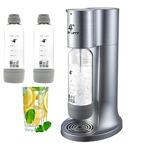 4° Sparkling Water Maker, Soda Maker Machine For Home Or Office, With 3×1.0L BPA-free Sparkling Water Bottle, Compatible With Any Screw-in 60L CO2 Carbonator(NOT Included)(Silver) 3 4° Sparkling Water Maker, Soda Maker Machine For Home Or Office, With 3×1.0L BPA-free Sparkling Water Bottle, Compatible With Any Screw-in 60L CO2 Carbonator(NOT Included)(Silver)