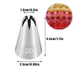 Icing Piping Tip Set,3 Large Decorating Tips Stainless Steel,DIY Cream Rose Flower Piping Tips,Cupcake Pastry Tips For Cake Decorating(1M 2D 2F) -Wilton Shop 41uidg3xubS