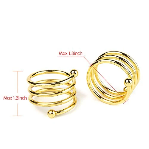 6Pcs Gold Napkin Rings Round Napkin Holders Buckles For Wedding, Dinner Party, Table Decorations 4 6Pcs Gold Napkin Rings Round Napkin Holders Buckles For Wedding, Dinner Party, Table Decorations - Image 2