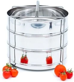 STEAMER INSERT PRESSURE COOKER ACCESSORIES With 3 Insert Pans And A GRIPPER (5 Qt) 9 STEAMER INSERT PRESSURE COOKER ACCESSORIES With 3 Insert Pans And A GRIPPER (5 Qt) -Wilton Shop 41uvS FoWpL. AC