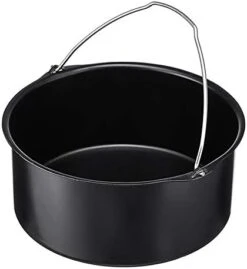 Air Fryer Accessories,Cake Barrel Air Fryer Accessories 6"/7"/8" Air Frying Pan Fryer Bread Baking Basket Pizza Plate Grill Pot Mat With Cake Barrel,6 Inch,Black -Wilton Shop 41uzpx0x4vL. AC 1