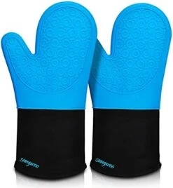 Extra Long Silicone Oven Mitts, Sungwoo Durable Heat Resistant Oven Gloves With Quilted Liner Non-Slip Textured Grip Perfect For BBQ, Baking, Cooking And Grilling - 1 Pair 14.6 Inch Black -Wilton Shop 41vDDlkxgL. AC